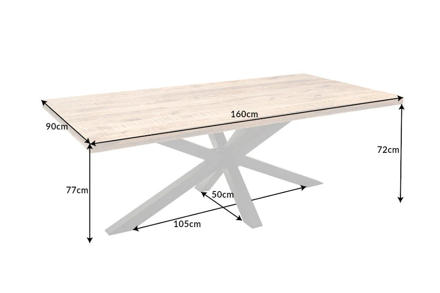 GALAXIE dining table 160cm solid mango wood