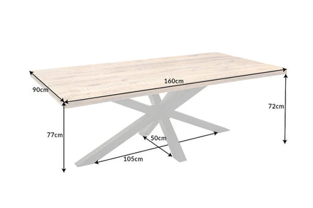 GALAXIE dining table 160cm solid mango wood