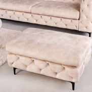 MODERN BAROCK velvet footstool, champagne color