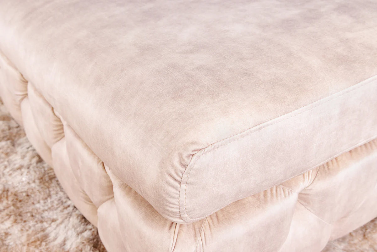 MODERN BAROCK velvet footstool, champagne color