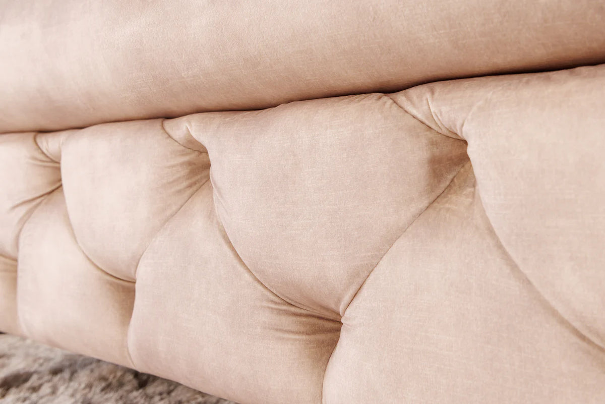 MODERN BAROCK velvet footstool, champagne color