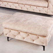 MODERN BAROCK velvet footstool, champagne color