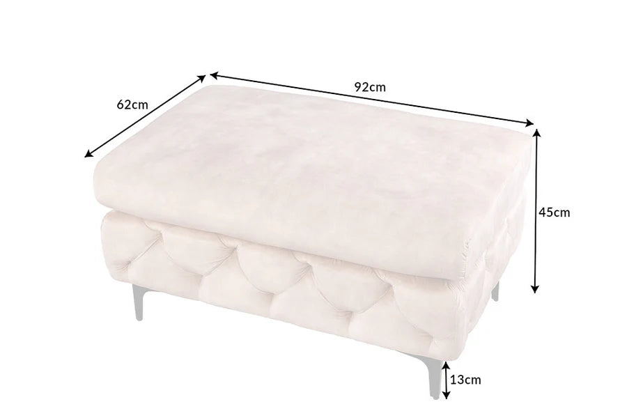 MODERN BAROCK velvet footstool, champagne color
