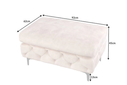 MODERN BAROCK velvet footstool, champagne color