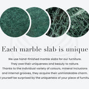 Side Table ELEMENTS 40cm gold with removable marble top green