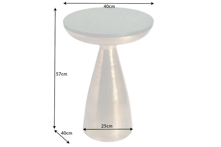 Side Table ELEMENTS 40cm gold with removable marble top green
