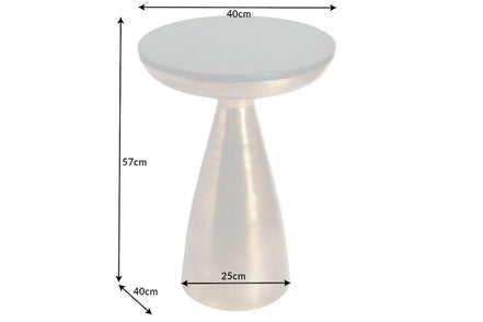 Side Table ELEMENTS 40cm gold with removable marble top green