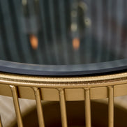 Coffee table VARIATION 40cm gold with black glass