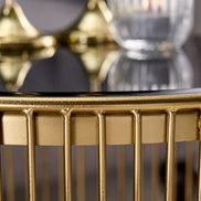 Coffee table VARIATION 40cm gold with black glass