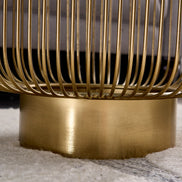 Coffee table VARIATION 40cm gold with black glass