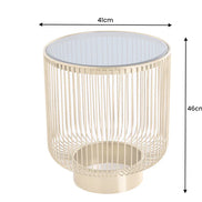 Coffee table VARIATION 40cm gold with black glass