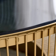 Coffee table VARIATION 80cm gold with black glass