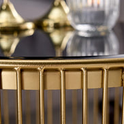Coffee table VARIATION 80cm gold with black glass
