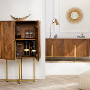 GATSBY 125cm retro style mango gold highboard