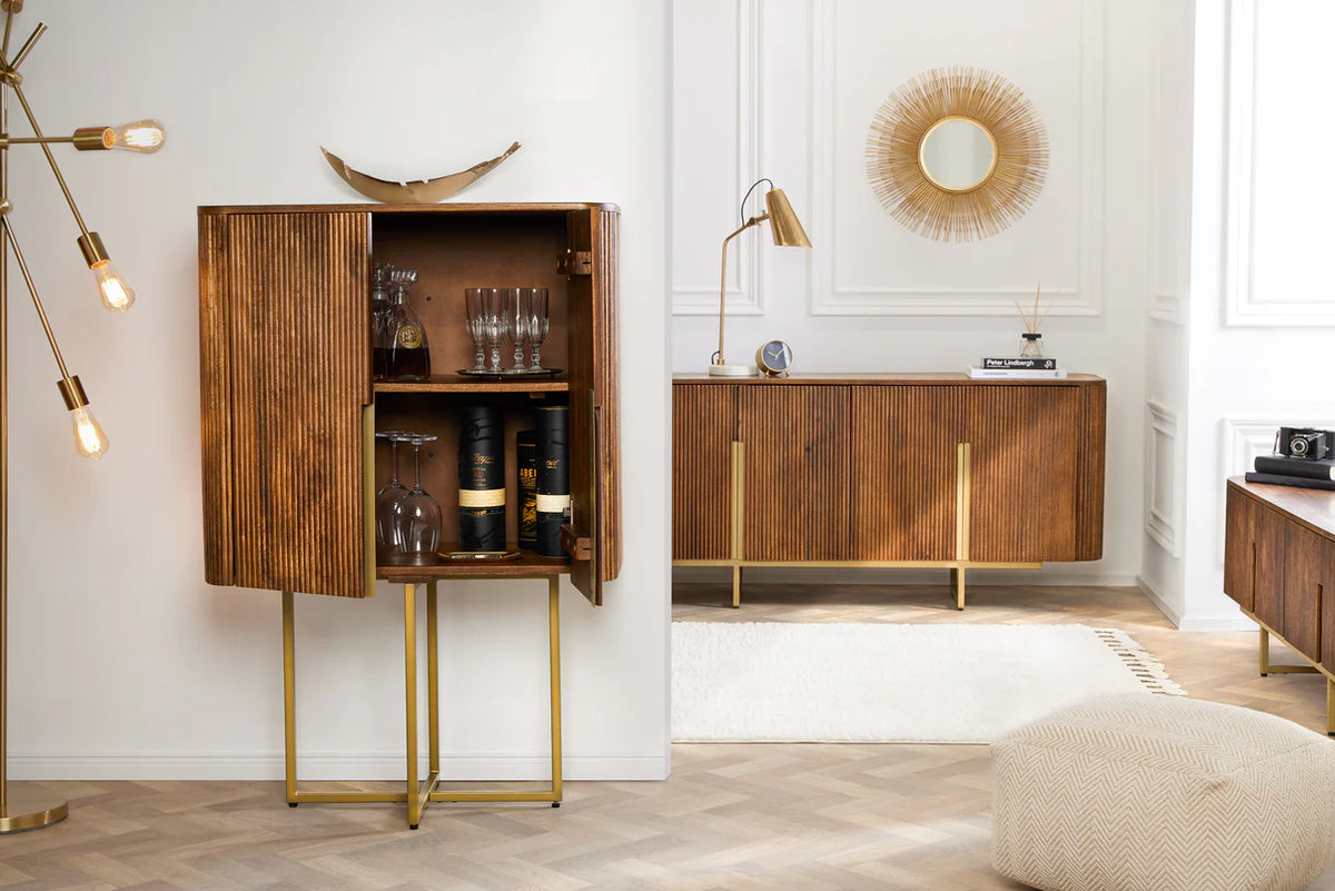 GATSBY 125cm retro style mango gold highboard