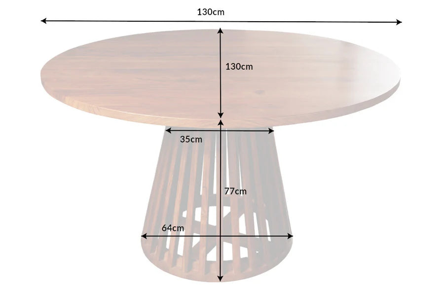 Étkezőasztal MAISON JADE 130 cm kerek akácfa