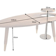 GATSBY coffee table 110cm retro style mango brown golden