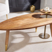 GATSBY coffee table 110cm retro style mango brown golden