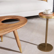GATSBY coffee table 110cm retro style mango brown golden