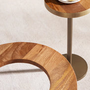 GATSBY coffee table 110cm retro style mango brown golden