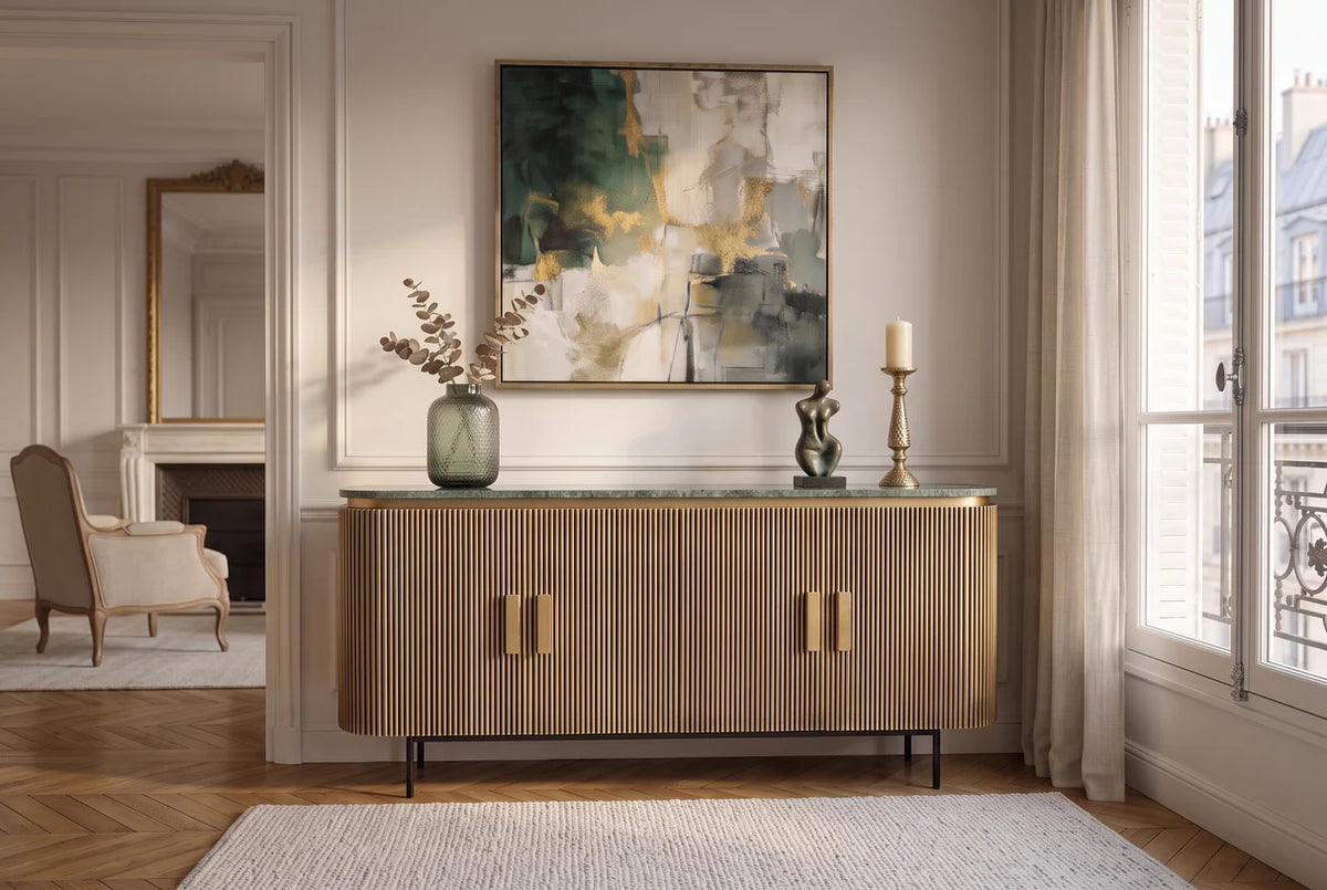 Sideboard VENEZIANO 160cm mango wood with marble top