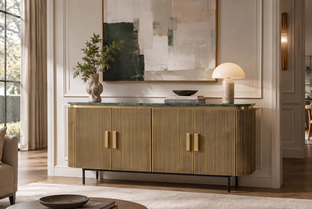 Sideboard VENEZIANO 160cm mango wood with marble top