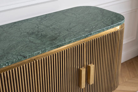 Sideboard VENEZIANO 160cm mango wood with marble top