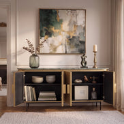 Sideboard VENEZIANO 160cm mango wood with marble top