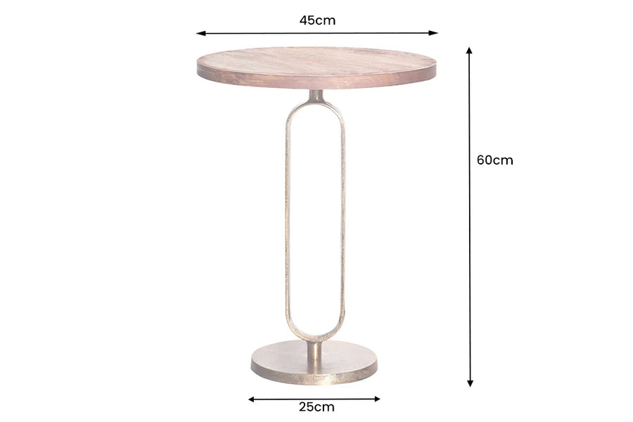Side Table ELEGANCE 60cm mango wood top