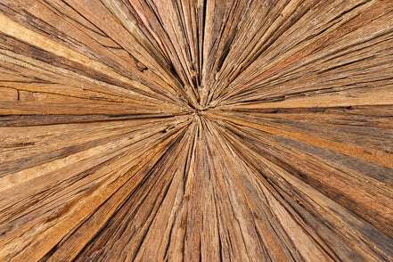 BARRACUDA dining table 120cm round teak wood with glass top