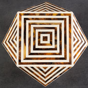 BONE INLAY side table 40 cm made of buffalo bone white-brown in zebra pattern