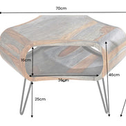 Dohányzóasztal ORGANIC LIVING 60 cm sheeshamfa szürke