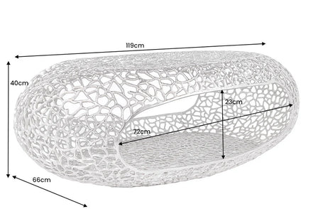 Dohányzóasztal ORGANIC 120 cm ezüst