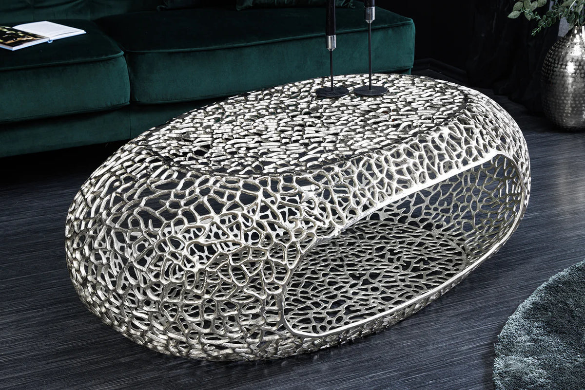 Dohányzóasztal ORGANIC 120 cm ezüst