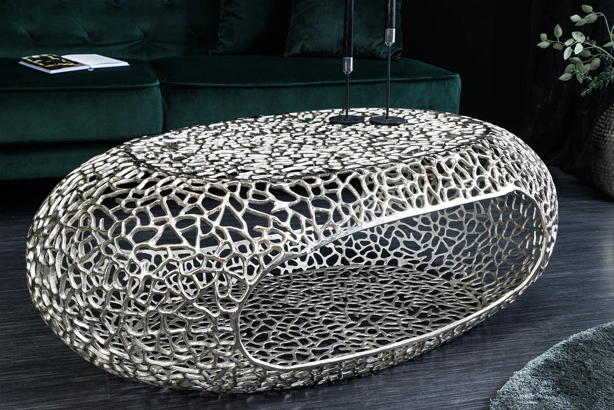Dohányzóasztal ORGANIC 120 cm ezüst