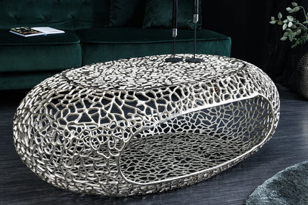 Dohányzóasztal ORGANIC 120 cm ezüst