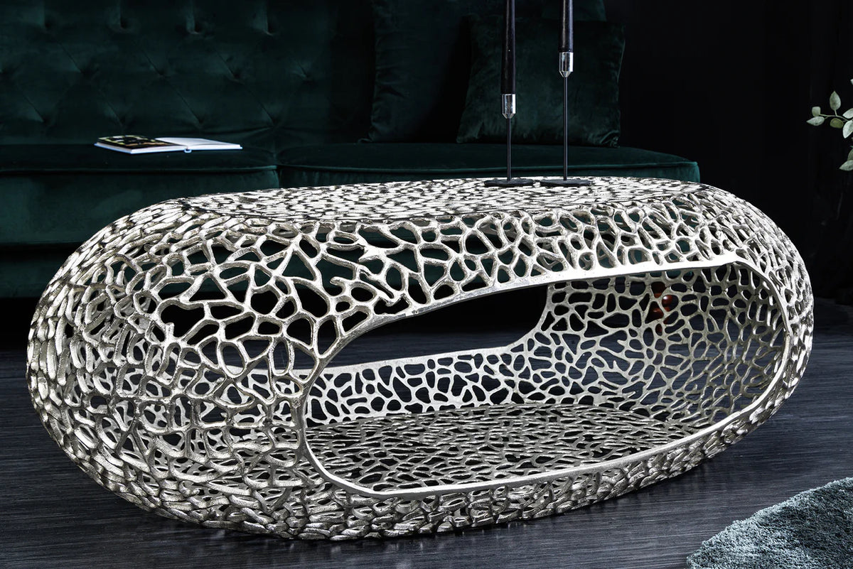 Dohányzóasztal ORGANIC 120 cm ezüst