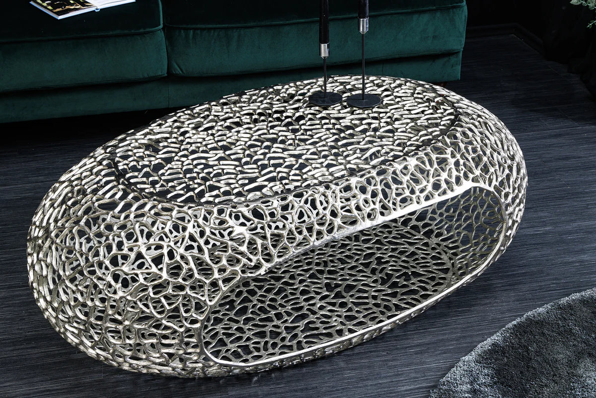 Dohányzóasztal ORGANIC 120 cm ezüst