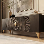 TV-szekrény GOLDEN SUNSET 180 cm 3D mangófa fekete