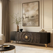 TV-szekrény GOLDEN SUNSET 180 cm 3D mangófa fekete