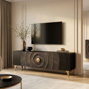 TV-szekrény GOLDEN SUNSET 180 cm 3D mangófa fekete