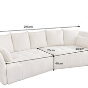Kanapé ROYAL 295 cm XL rugós mag levehető huzat buklé pezsgő-bézs