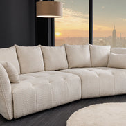 Kanapé ROYAL 295 cm XL rugós mag levehető huzat buklé pezsgő-bézs