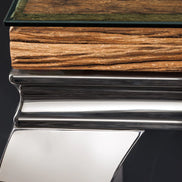 Konzolasztal MODERN BAROCK BARRACUDA 140 cm króm üveglappal tíkfa lap nélkül