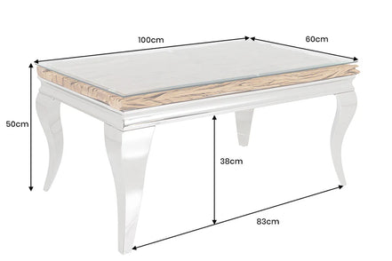 Coffee Table MODERN BAROCK BARRACUDA 100x60cm chrome
