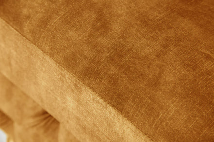 Lábtartó MODERN BAROCK 90 cm bársony mustársárga chesterfield stílusban