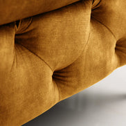 Lábtartó MODERN BAROCK 90 cm bársony mustársárga chesterfield stílusban