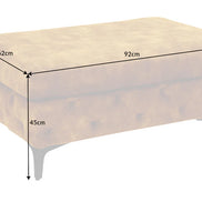 Lábtartó MODERN BAROCK 90 cm bársony mustársárga chesterfield stílusban