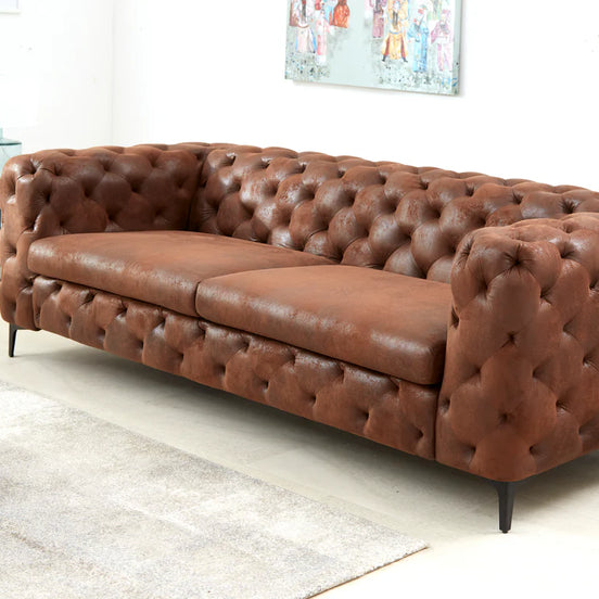 Kanapé MODERN BAROCK 235 cm 3 személyes mikroszálas antikbarna