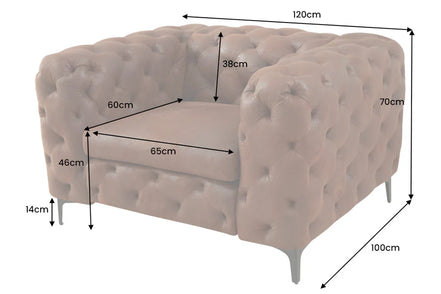 Fotel MODERN BAROCK chesterfield stílusú 120 cm mikroszálas antikbarna